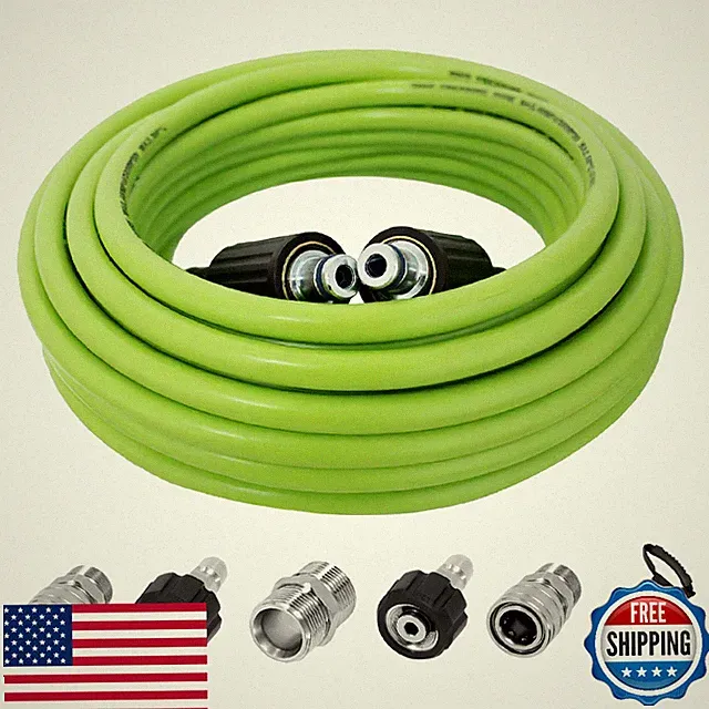 LycorTrade 25FT Pressure Washer Hose, 5800 PSI, Kink Resistant, M22-14mm, Green