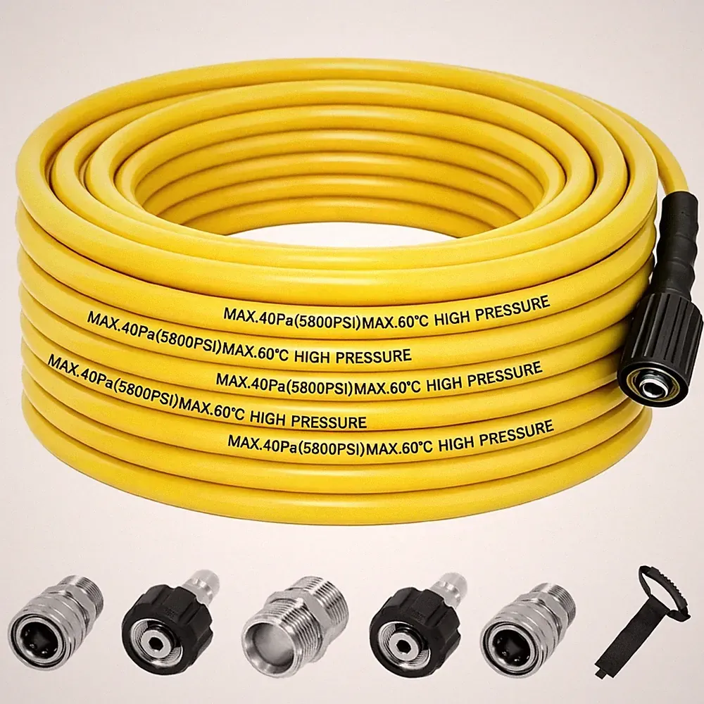 LycorTrade Pressure Washer Hose 50FT for Power Washer, 4200 PSI 50ft, Yellow