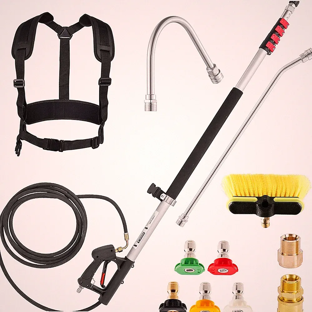 M MINGLE 20 FT Telescoping Pressure Washer Wand with Brush Head | Gutter Cleaner
