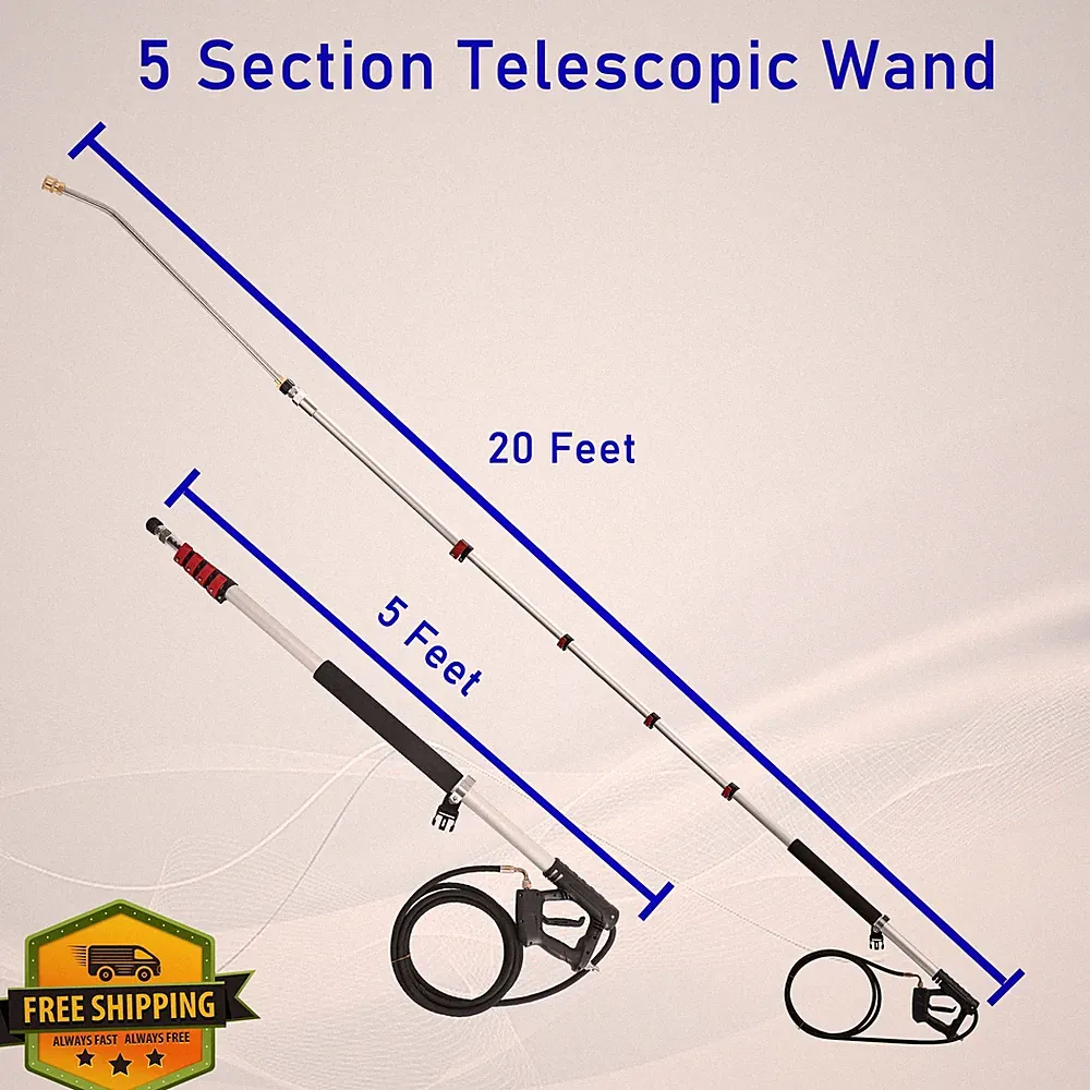 M MINGLE 20ft Telescoping Pressure Washer Wand 4000 PSI Nozzles