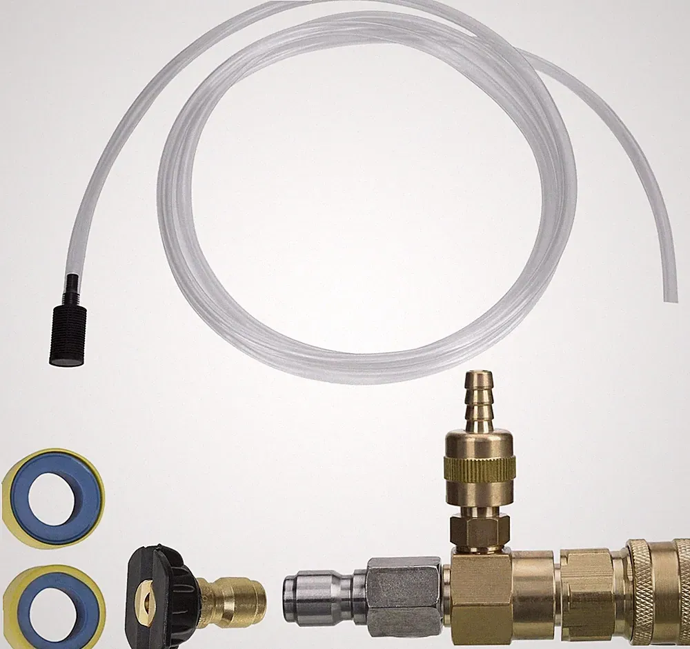M MINGLE Adjustable Chemical Injector Kit for Pressure Washer, Soap Clear