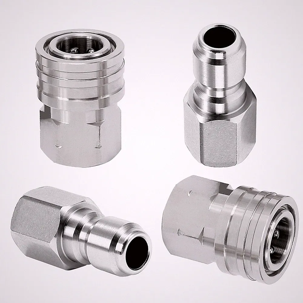 M MINGLE Ball Valve Pressure Washer Adapter, 2 Sets 3/8 Inch 1.6 Inch, Silver