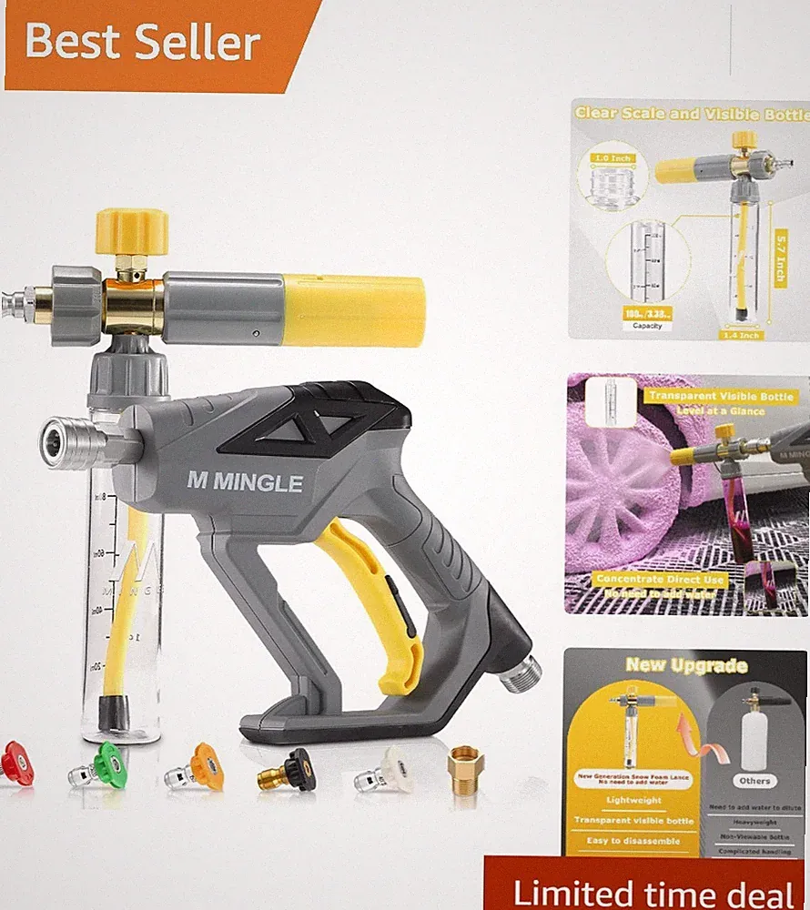 M MINGLE Concentrate Foam Cannon with Pressure Washer Gun, Ready-to-Use Mini...