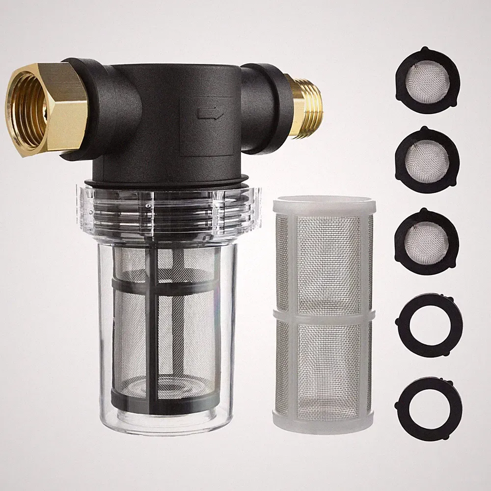 M MINGLE Garden Hose Filter for Pressure Washer inlet Water, 1 pcs, Black