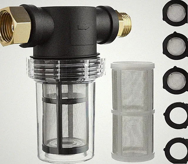 M MINGLE Garden Hose Filter for Pressure Washer inlet Water, Inline Black