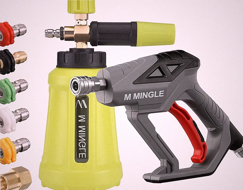 M MINGLE High Pressure Washer Gun Snow Foam Black, Green, Red, White, Yellow