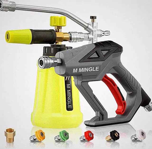 M Mingle High Pressure Washer Gun with Foam Cannon and Dual Connector