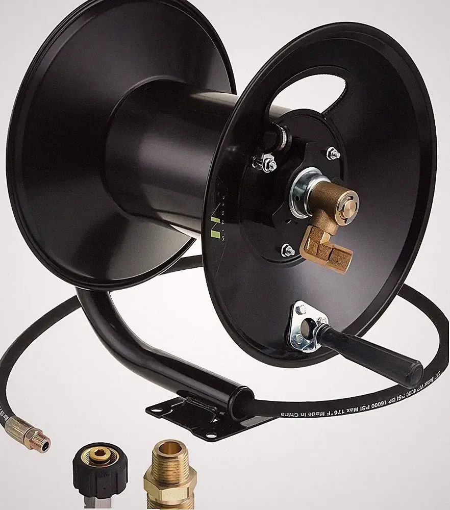M MINGLE High Pressure Washer Hose Reel 150ft 3/8" 4000 PSI 300ft 1/4 NEW