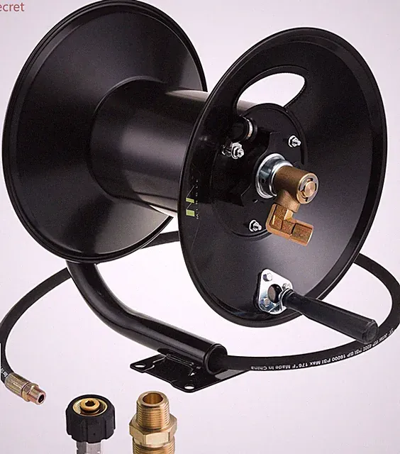 M MINGLE High Pressure Washer Hose Reel 150ft, Heavy Duty Steel Hose Reel, 150FT