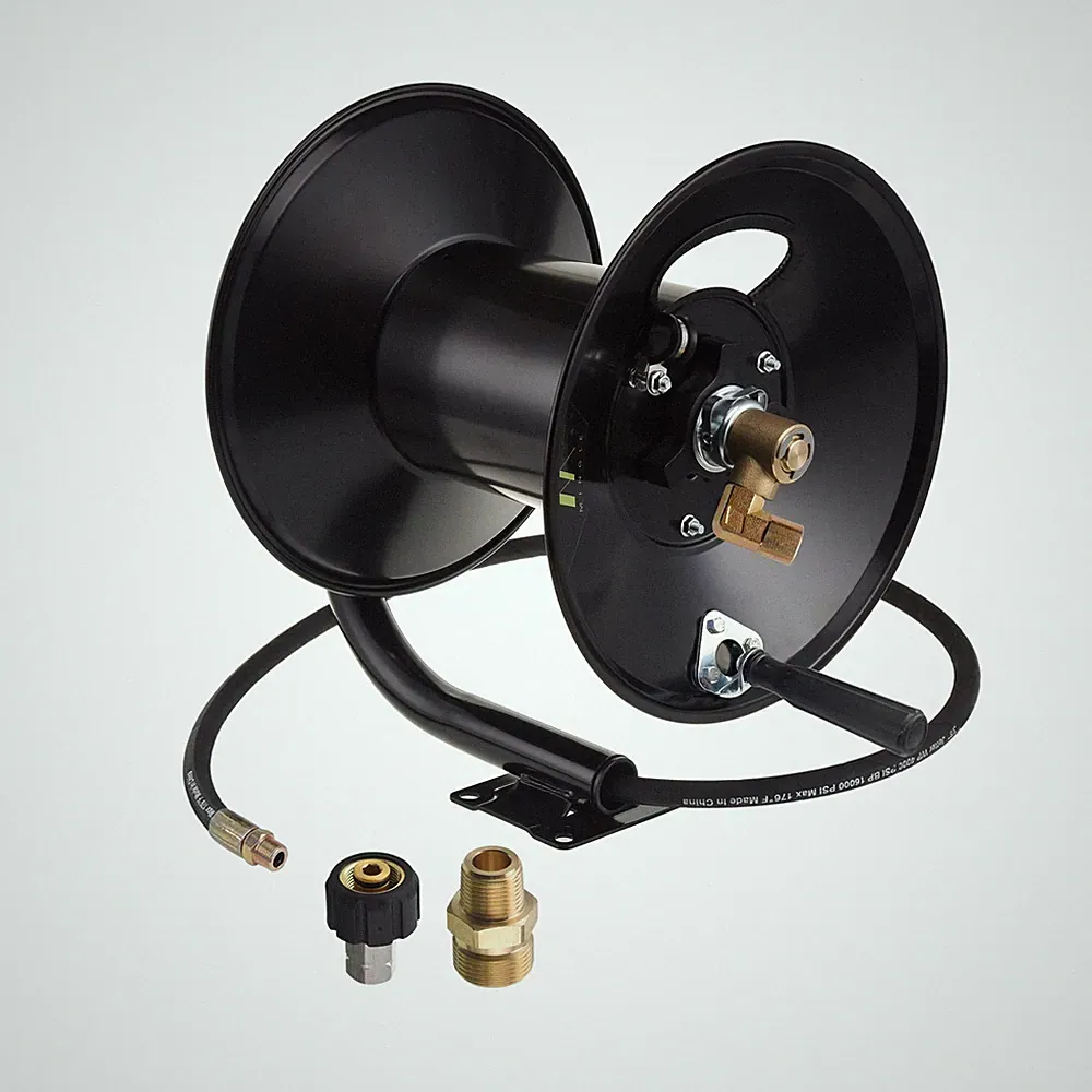 M MINGLE High Pressure Washer Hose Reel 150ft, Heavy Duty Steel Hose Reel, Ma...