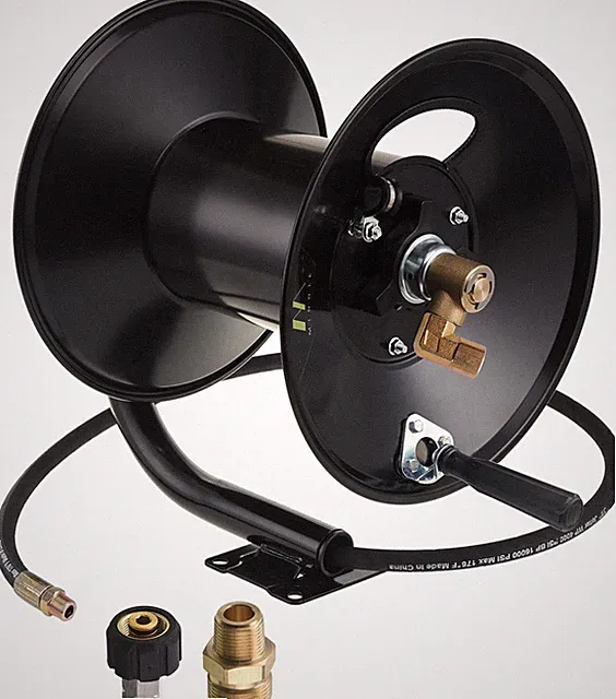 M MINGLE High Pressure Washer Hose Reel 150Ft, Heavy Duty Steel Hose Reel, Manua