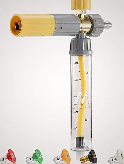 M MINGLE Mini Foam Cannon, Pressure Washer Foam Cannon with 5 Nozzle Tips, 1/4"