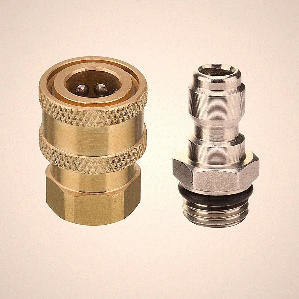 M MINGLE Pressure Washer 1/4" Quick Connect Adapter Set 5000 PSI Brass Steel