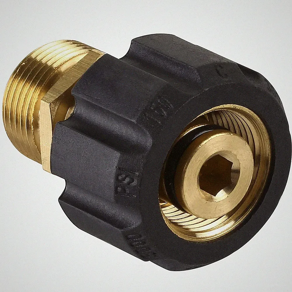 M MINGLE Pressure Washer 2# M22 15mm Female to 14mm Male, Copper Yellow