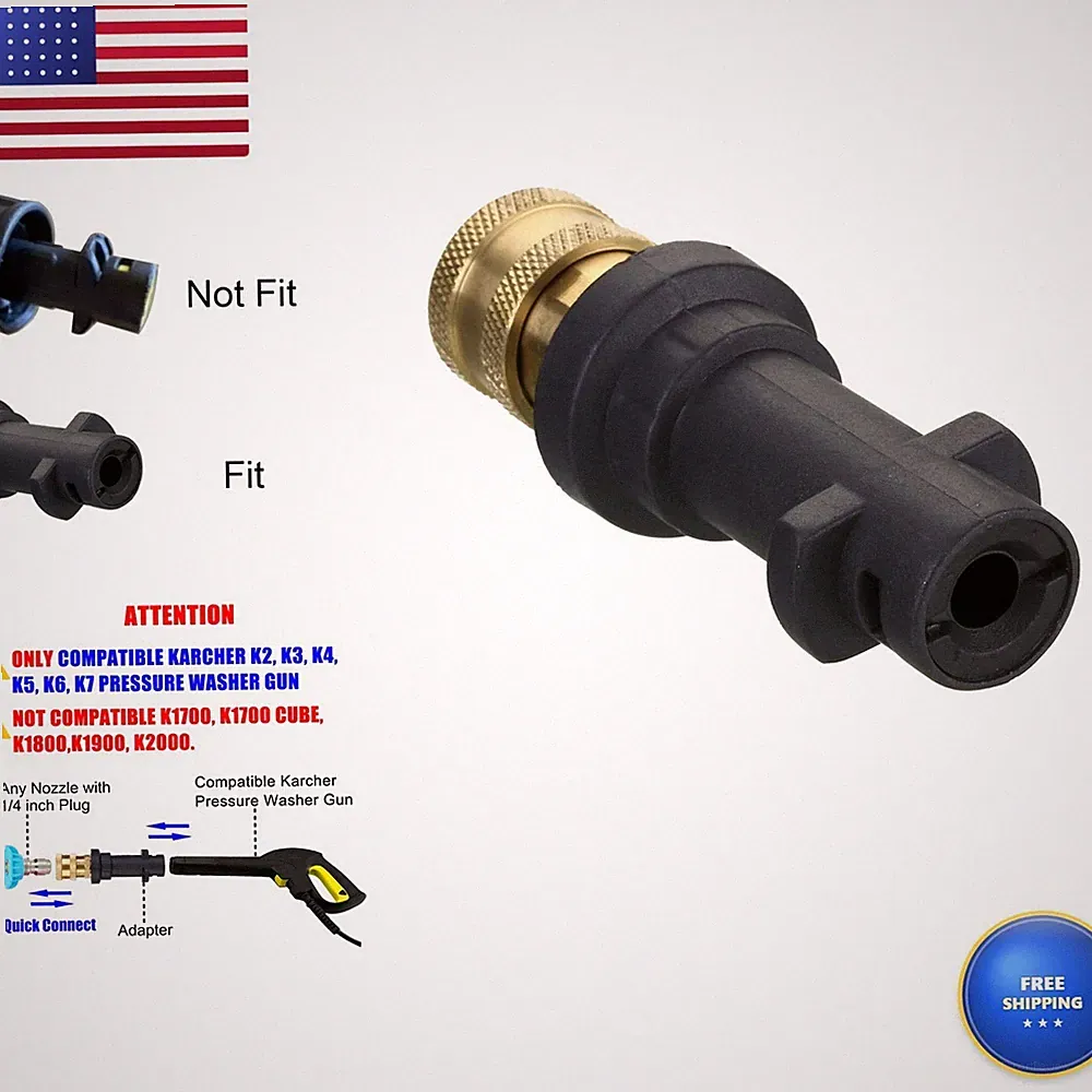 M MINGLE Pressure Washer Gun Adapter To 1/4" QC, Compatible Karcher K2-K7 PW07