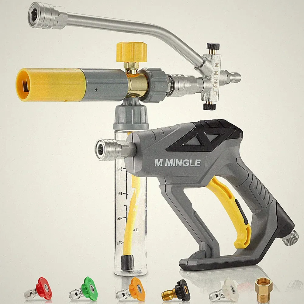 M MINGLE Pressure Washer Gun Mini Foam Cannon 5 Nozzle Tips