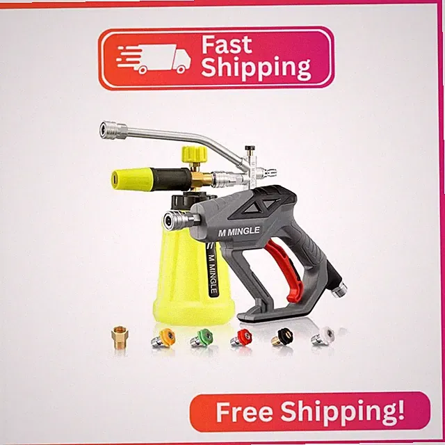 M MINGLE Pressure Washer Gun with Foam Cannon & Dual Connector Accessory