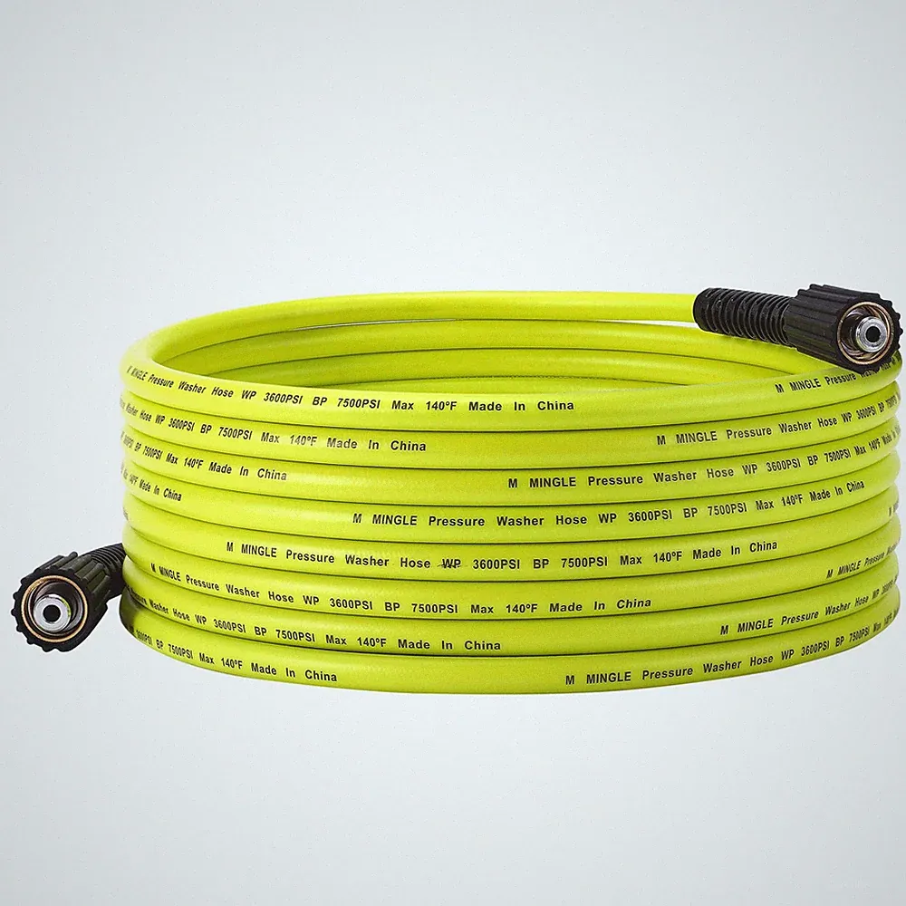 M MINGLE Pressure Washer Hose 25 FT x 1/4" - Replacement Power Wash Hose with...