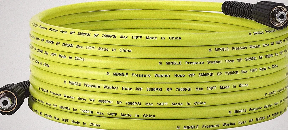 M MINGLE Pressure Washer Hose 25 FT X 1/4" - Replacement Power Wash Hose with M2