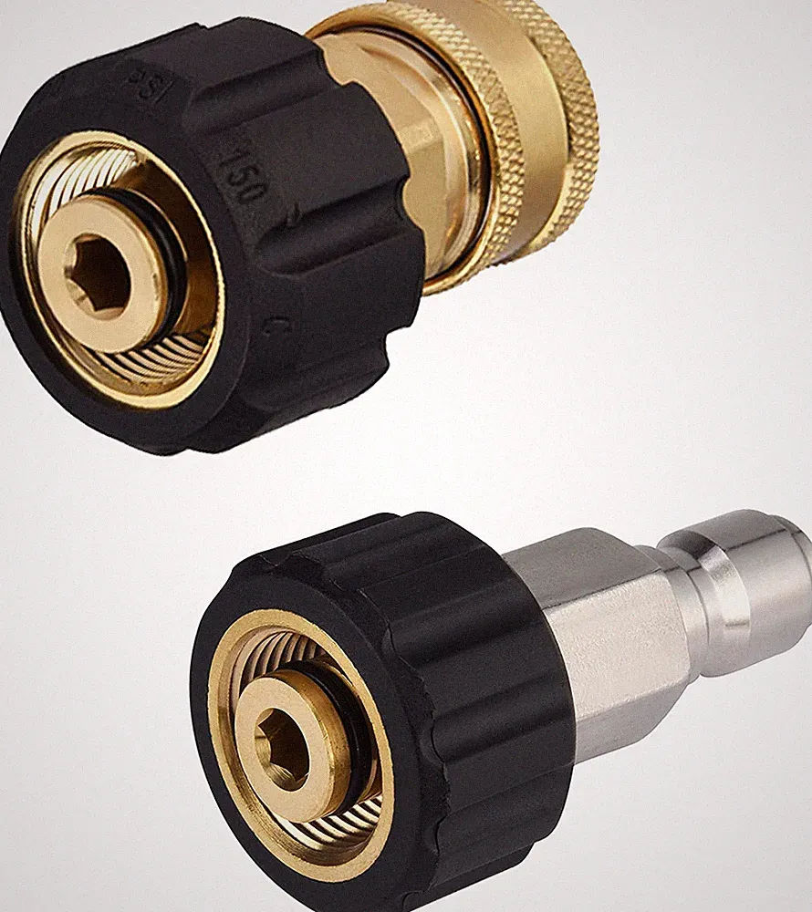 M MINGLE Pressure Washer Hose Adapter Set, M22 to 3/8 Quick Connect for Power Wa