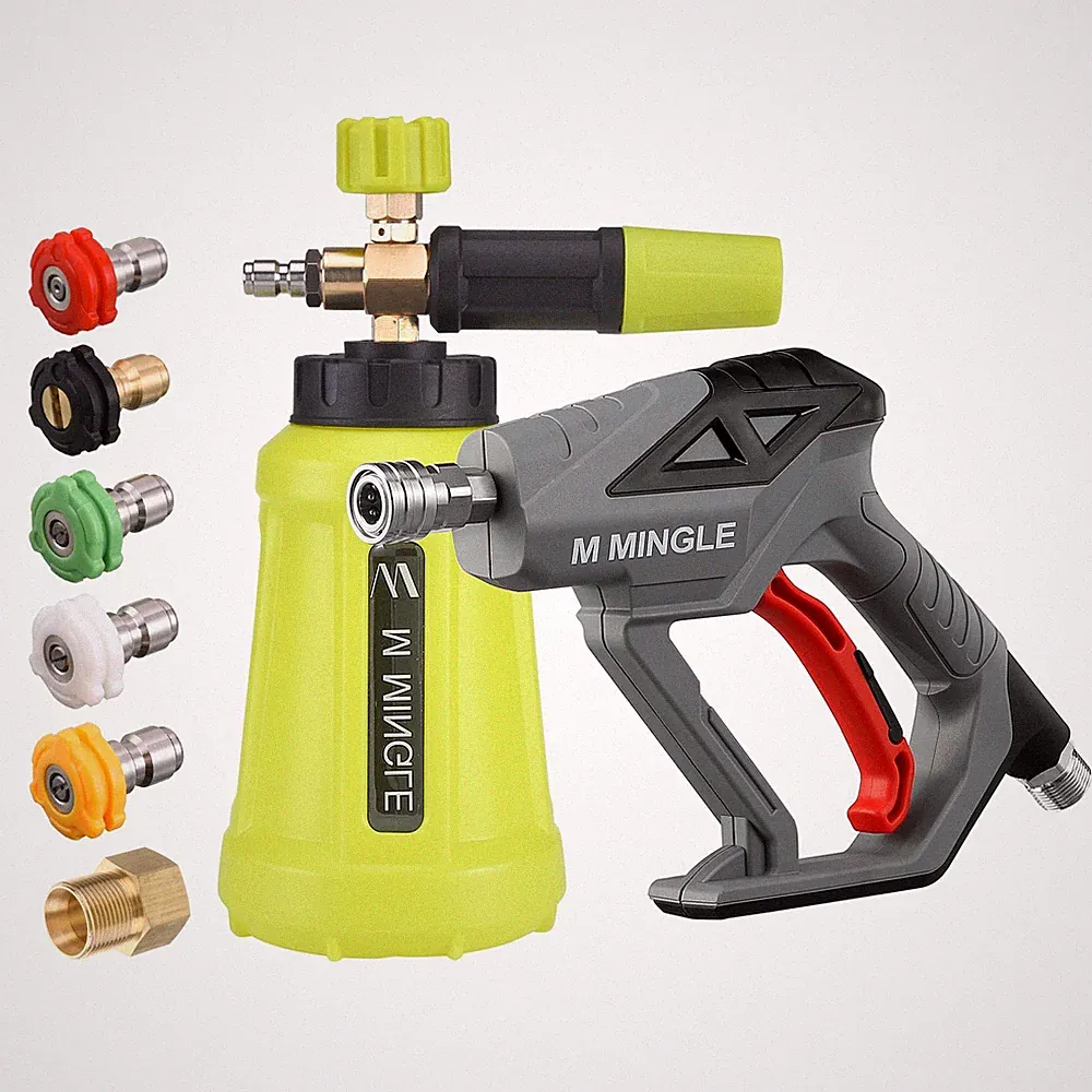 M MINGLE PW70 High Pressure Washer Gun Snow Foam Lance 4000 PSI 1 Liter