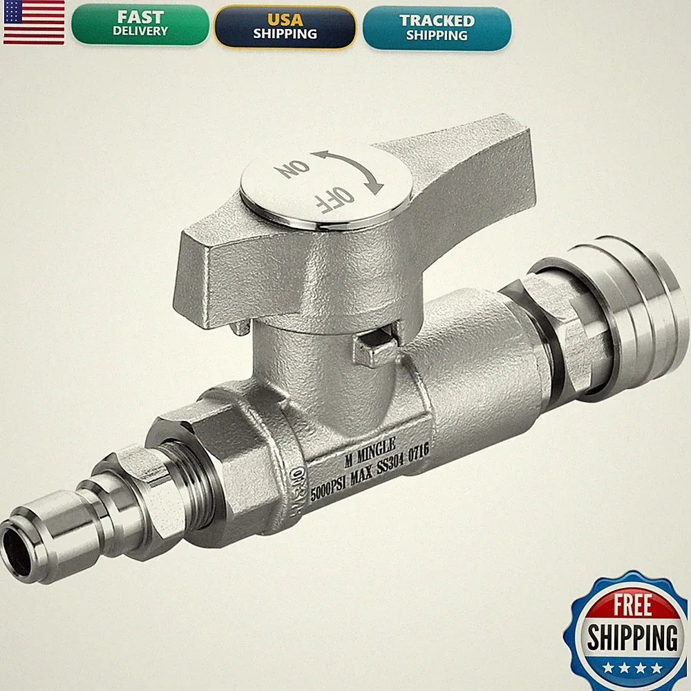M MINGLE PW86-2 Ball Valve 3/8" Quick Connect 5000 PSI Pressure Washer
