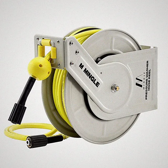M Mingle Retractable Pressure Washer Hose Reel 1/4 60Ft Heavy Duty Professional