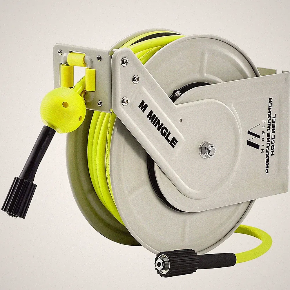 M MINGLE Retractable Pressure Washer Hose Reel 60FT 3600PSI