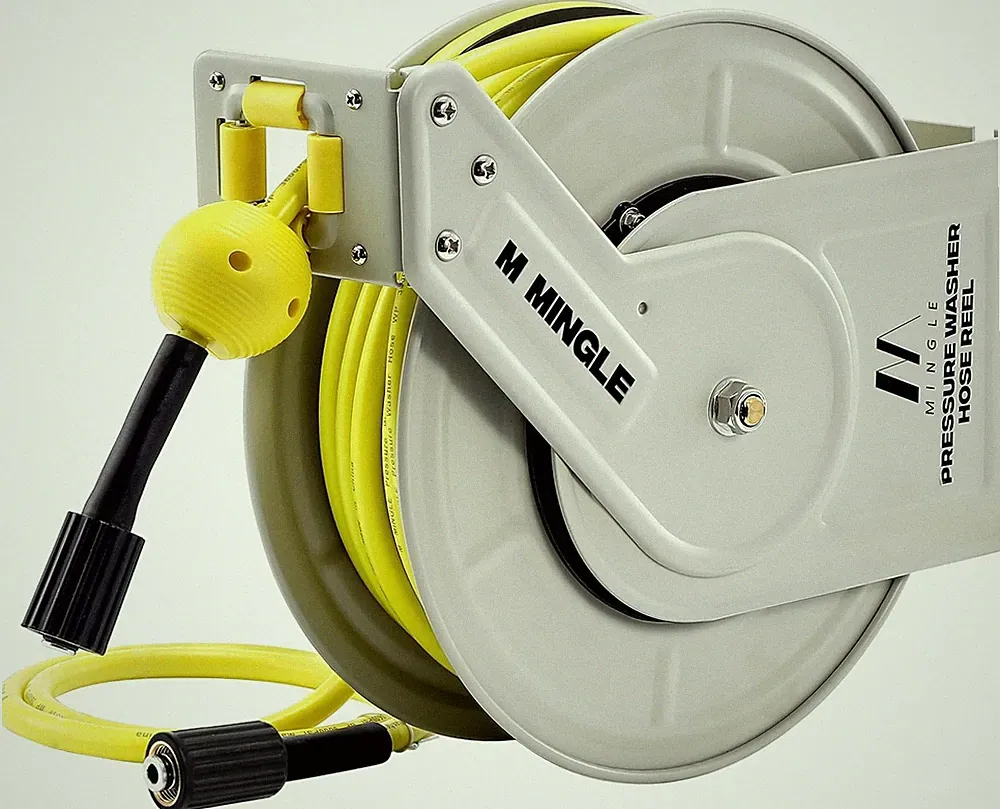 M MINGLE Retractable Pressure Washer Hose Reel 60ft
