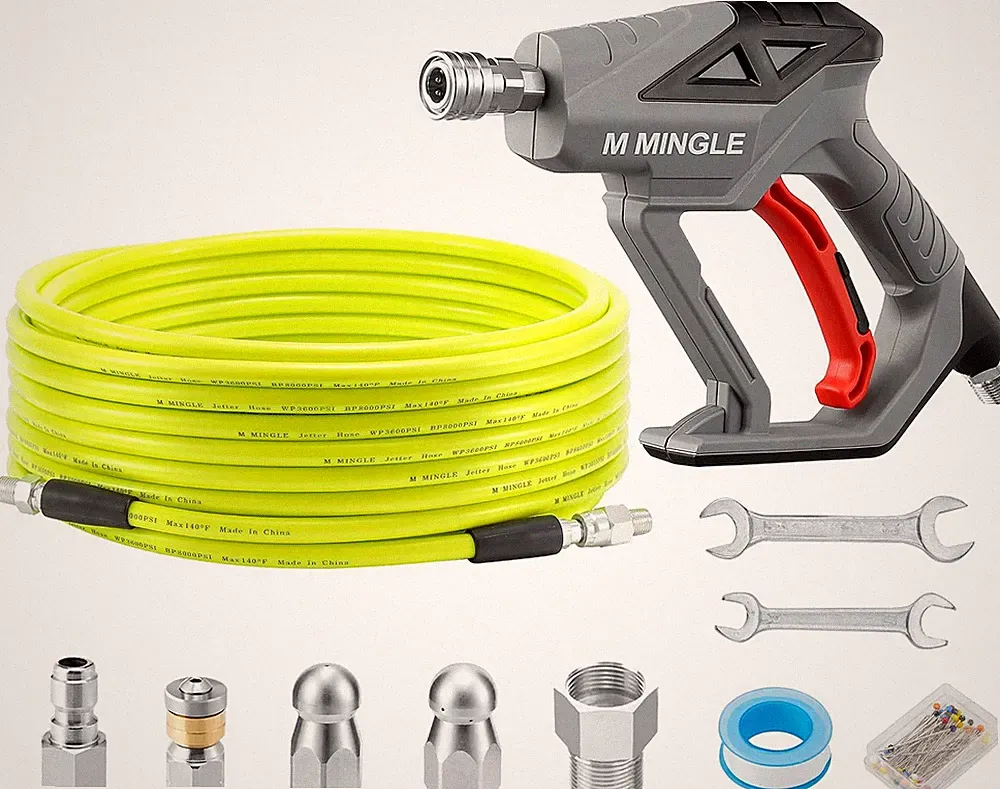 M MINGLE Sewer Jetter Kit for Pressure Washer 50 FT