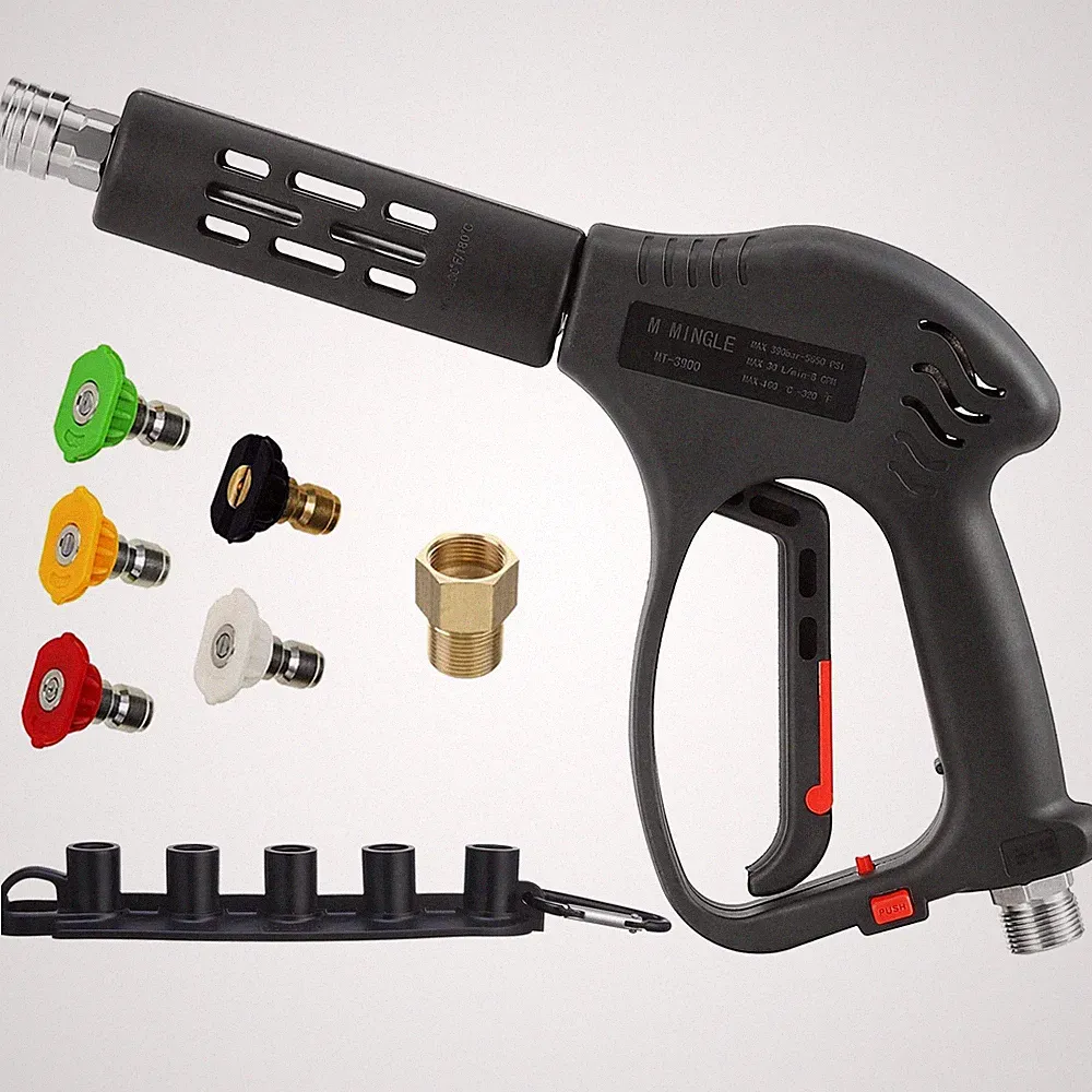 M MINGLE Short High Pressure Washer Gun, 5000 PSI, Replacement for Hot and Co...