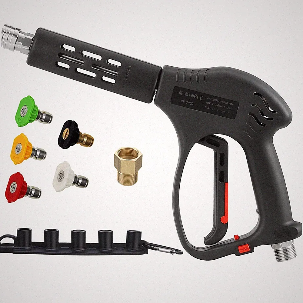 M MINGLE Short High Pressure Washer Gun, 5000 PSI, Replacement for Hot Black