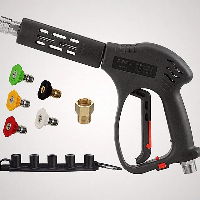 M MINGLE Short High Pressure Washer Gun, 5000 PSI, Replacement for Hot Black