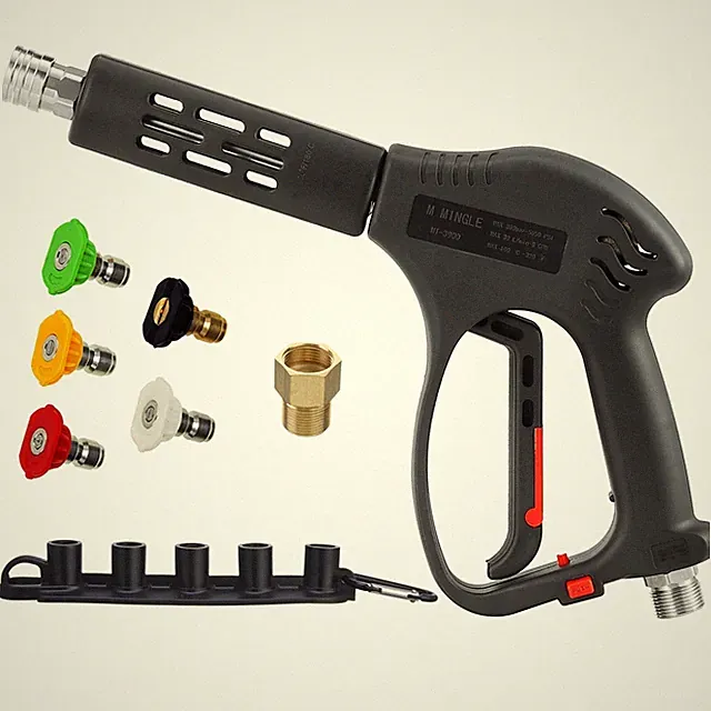 M MINGLE Short High Pressure Washer Gun, M22 Fitting, 5 Nozzle Tips