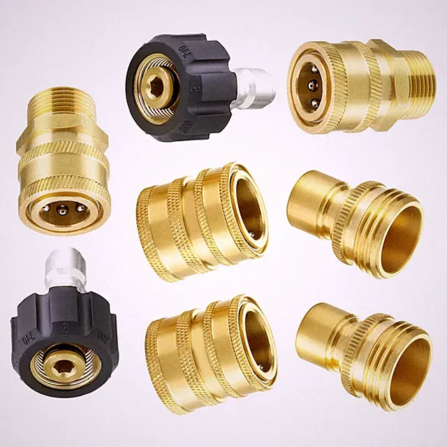 M MINGLE Ultimate Pressure Washer Adapter 3/8'' Quick Connect Kit, Gold/Black