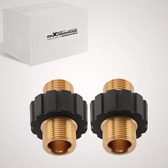M22 14mm Brass Male Thread Pressure Washer Adapter Swivel Fitting 2PCS