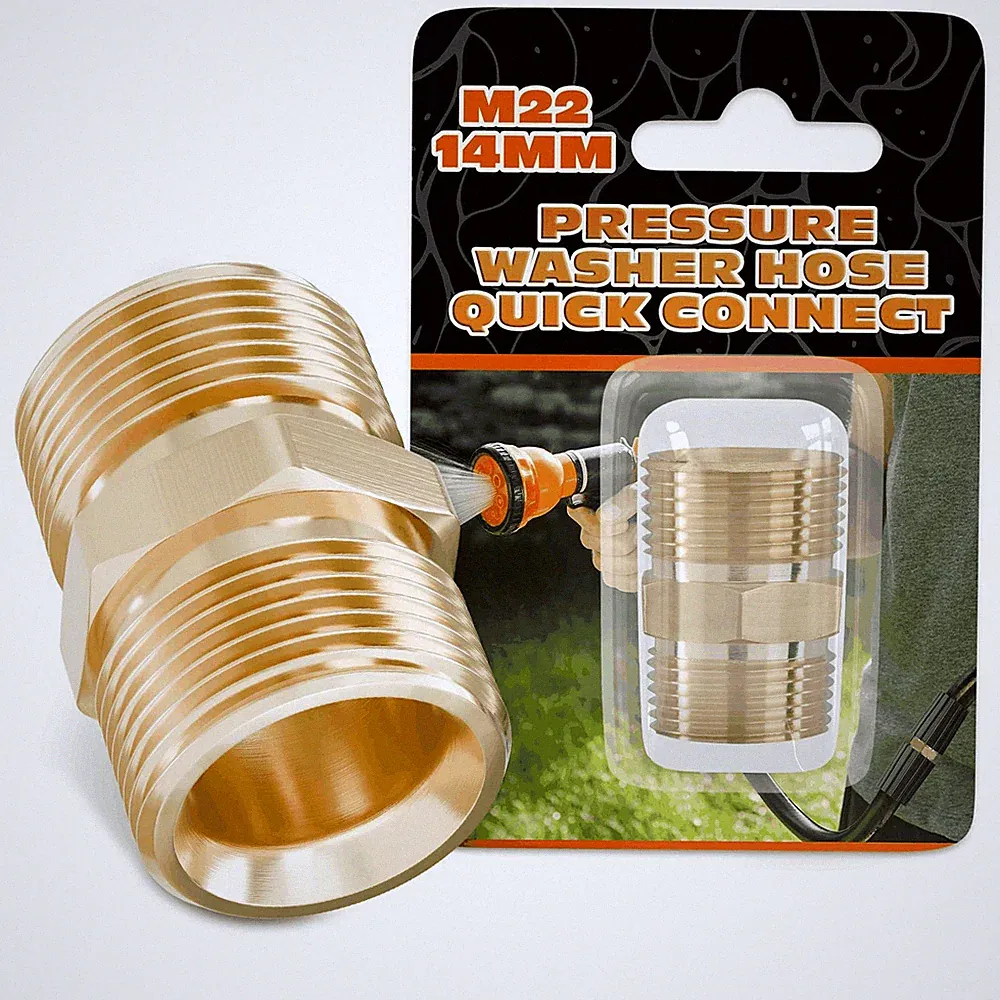 M22 14mm Pressure Washer Hose Connector Coupler Adapter Heavy Duty 4500 PSI