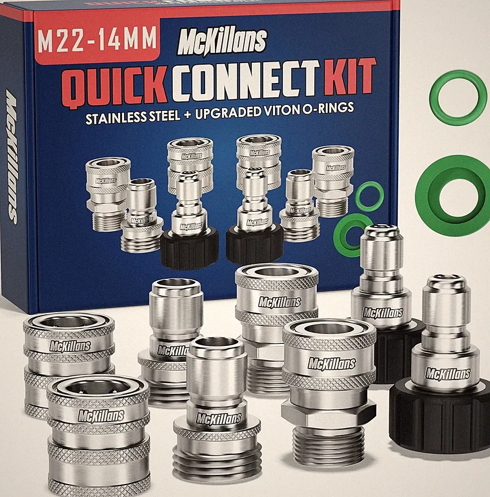 M22-14mm Pressure Washer Quick Connect Kit M22-14mm to 3/8" Male Female Quick