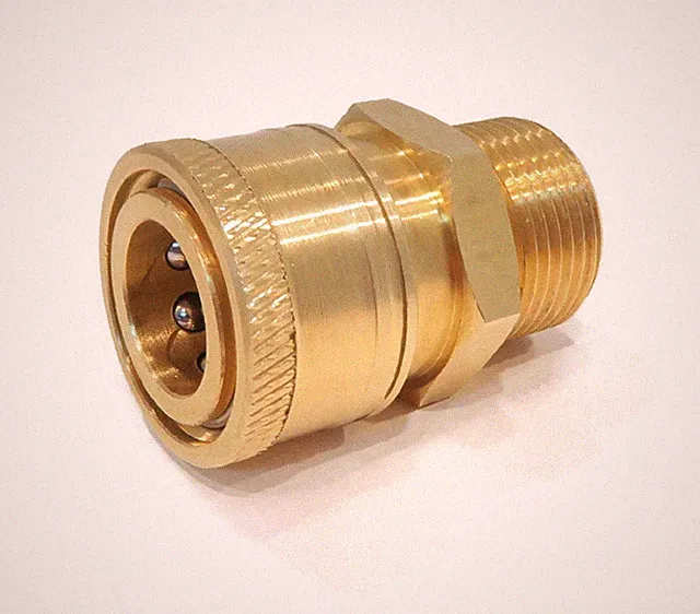 M22 MPT X 3/8" Brass Quick Connect Coupler for MTM Hydro 24.0447, 240447 4000PSI