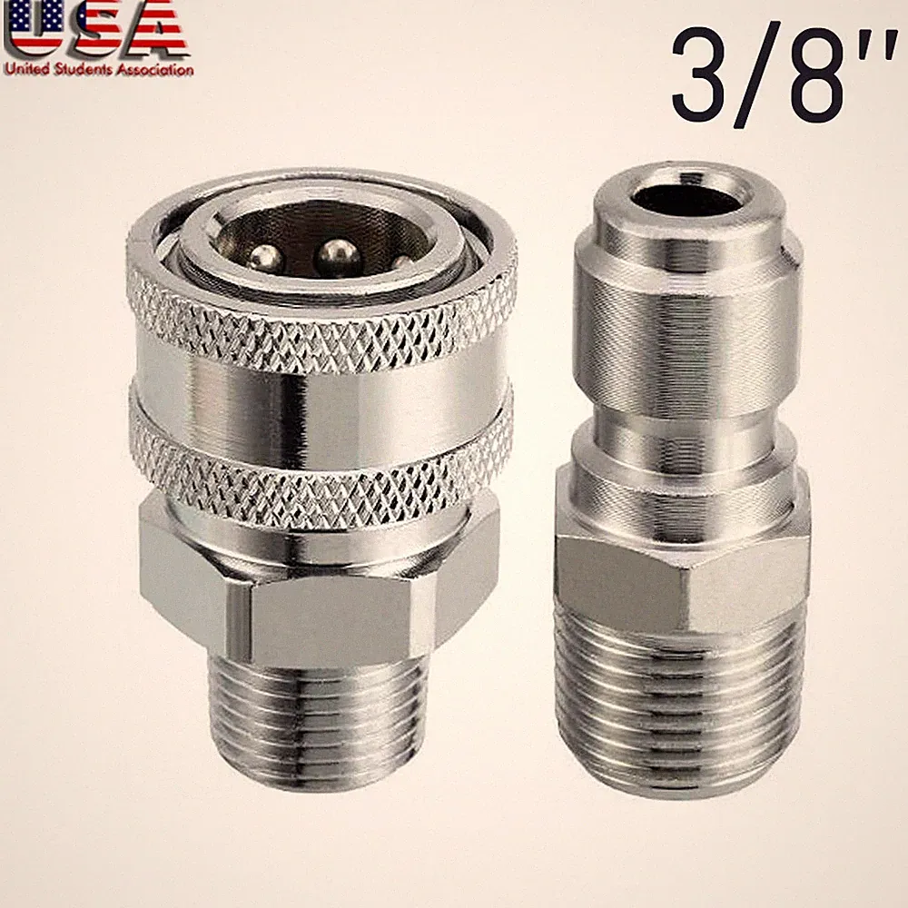 Male Thread Fitting Pressure Washer Adapter Set Quick Connect Kit 5000 PSI 3/8’’