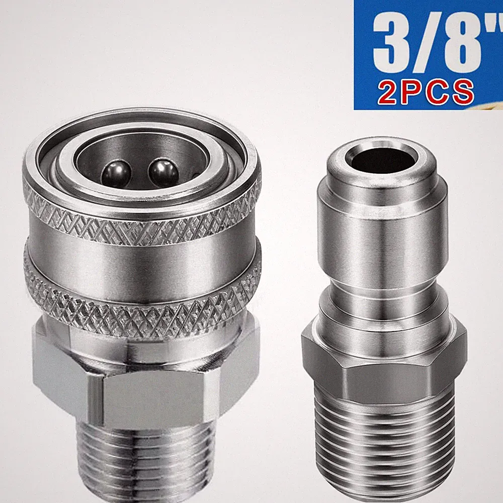 Male Thread Fitting Pressure Washer Adapter Set Quick Connect Kit 5000 PSI 3/8’’