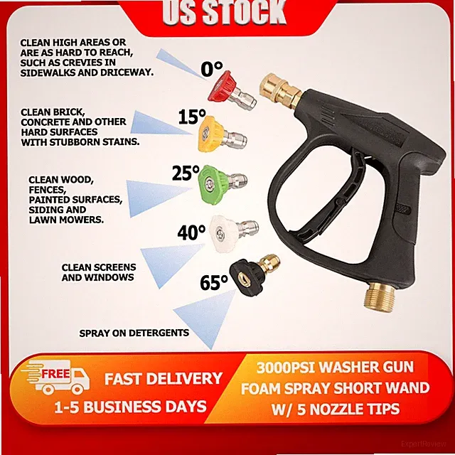 Manual Pressure Washer 5 Spray Patterns 20.7MPa Home/Garage Use