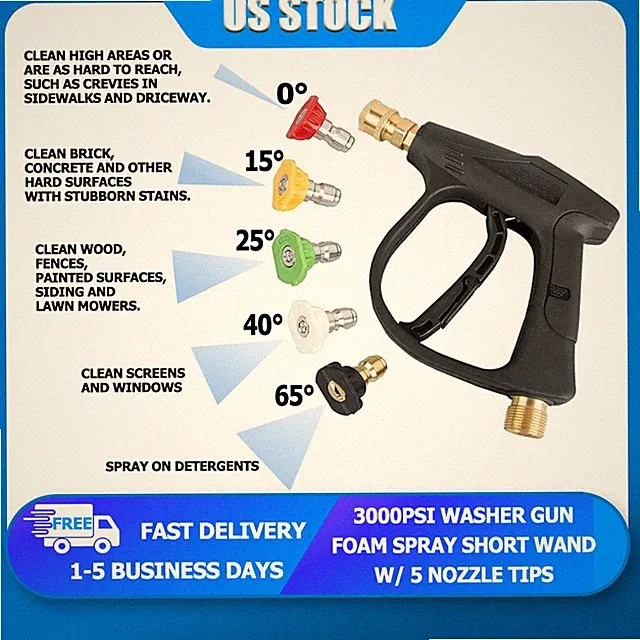 Manual Pressure Washer 5 Spray Patterns 20.7MPa Home/Garage Use USstock FreeShip