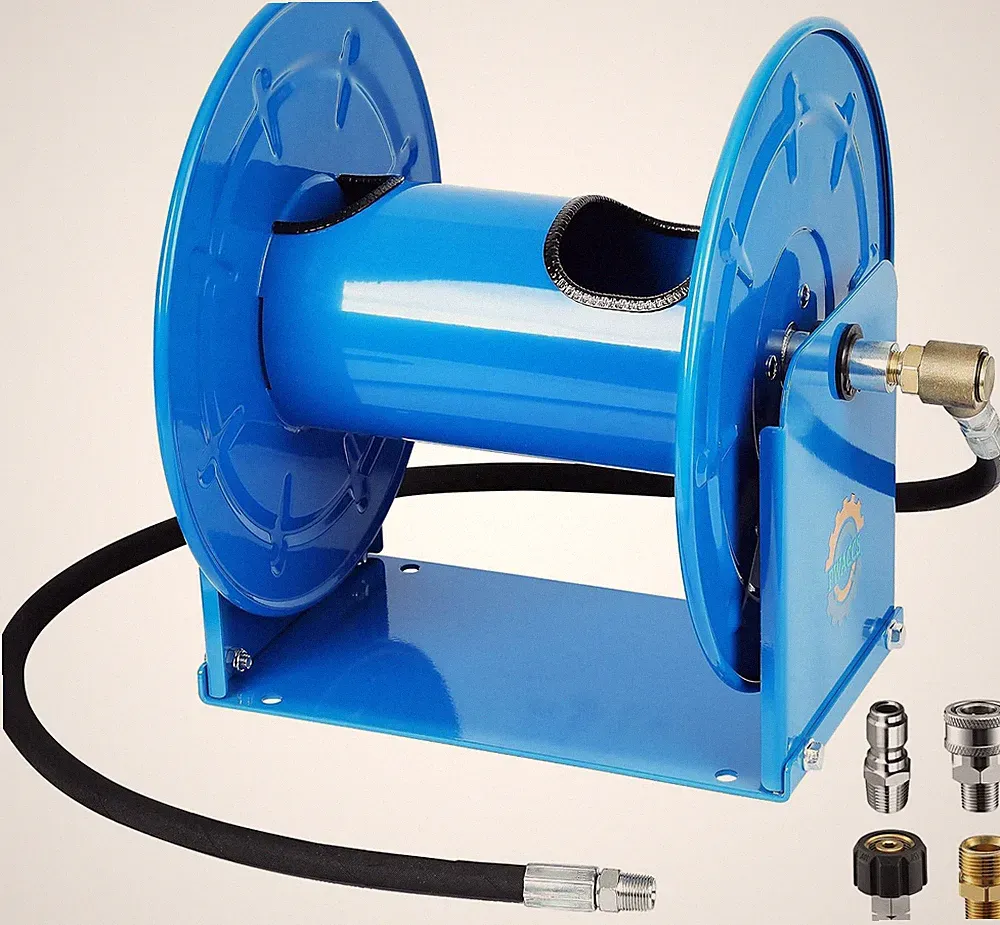 Manual Pressure Washer Reel 150Ftx3/8", 300Ftx1/4" Power Hose Reel