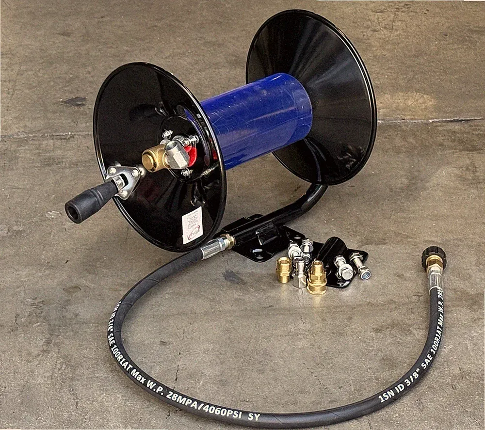 Manual Retractable Water Pressure Washer Hose Reel w/ 4000psi 43" Lead Hose