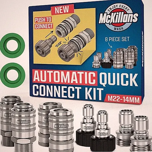 McKillans® 2025 Automatic M22-14mm Pressure Washer Quick Connect Kit