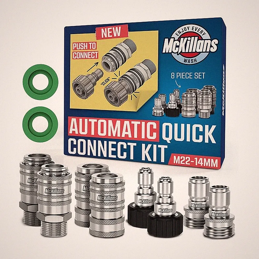 McKillans® 2025 Automatic M22-14mm Pressure Washer Quick Connect Kit - M22
