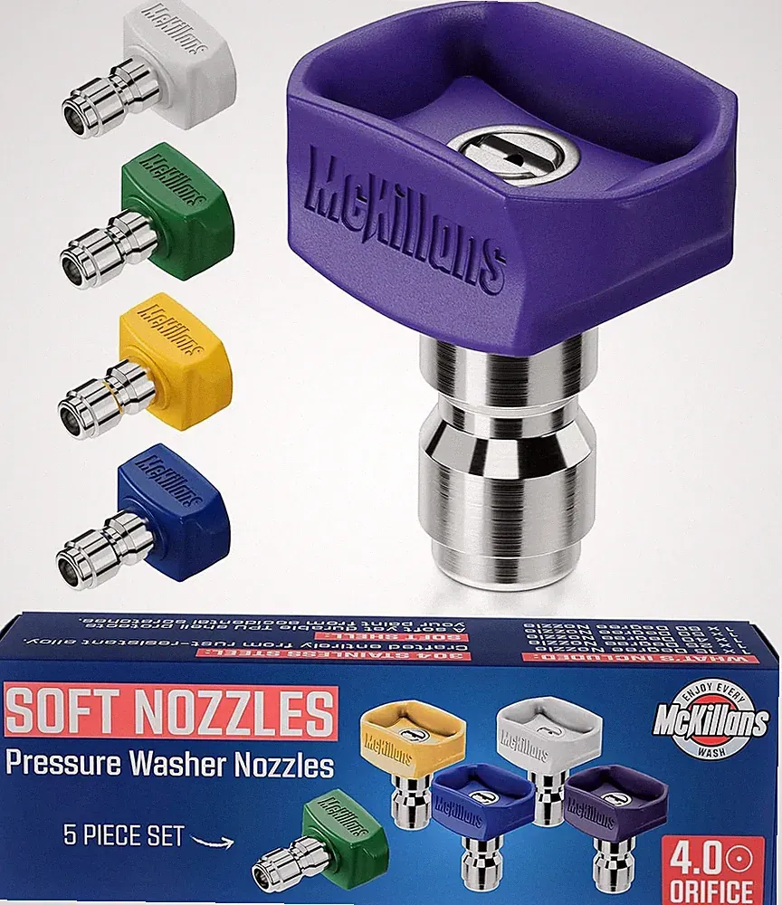 McKillans® 2026 Soft Pressure Washer Nozzle Tips - Fast Rinse - New Spray Angles