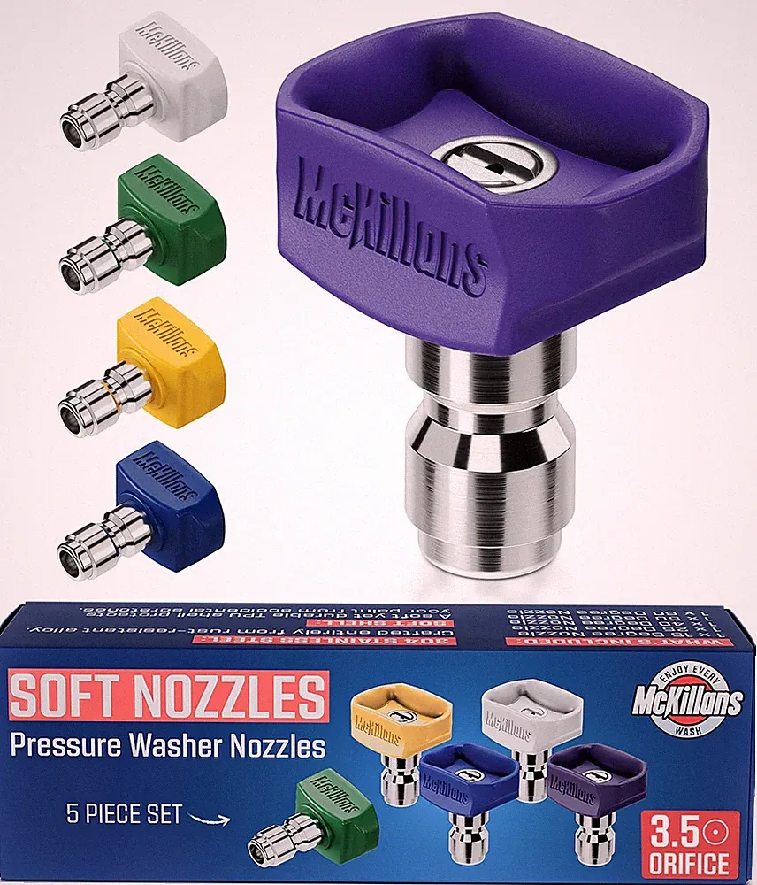 Mckillans 2026 Soft Pressure Washer Nozzle Tips - Rinse - Spray Angles 60 50 40