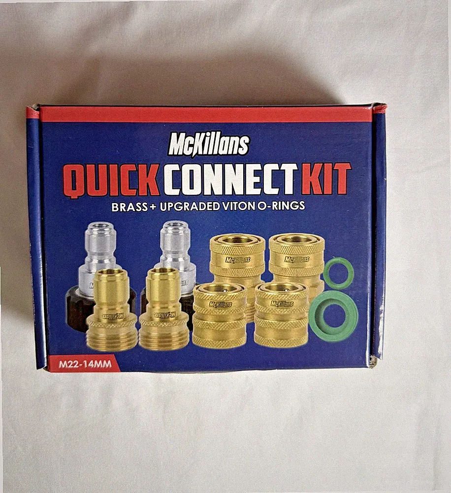 McKillans Brass Pressure Washer Quick Connect Kit M22 14mm to 3/8" Male Female